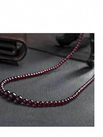 波西米亚风石榴石吊坠项链 - 天然石吊坠，男女皆宜，生日礼物