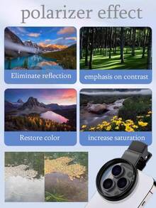 Universal Adjustable 52mm Mobile Phone Camera Lens Clip CPL Starlight 8-Wire Filter Is Suitable For All Smart Phone Camera Lens Filters Compatible With Iphone Android Mobile Phone Summer Vacation, Travel, Creative Photography Mobile Phone Accessories, Mobile Phone Lens, 52mm Gradient Gray GND Medium Gray Gradient Red Orange Blue Green Yellow Self-Filter, SLR Camera Mobile Phone Filter Portable - 52mm - View 9