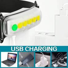 1PC Super Bright Rechargeable LED Headlamp, Ultralight USB Headlight, 4 Modes, Portable Head-Mounted Flashlight For Outdoor Camping Fishing Emergency Use