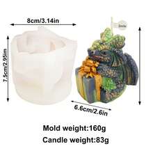 Moldes de silicona para velas con diseños de dragones fantásticos surtidos - Abrazando, meditando, eclosionando huevos y talla grande estilos, duraderos para velas, resina, arte de arcilla, manualidades de decoración del hogar DIY - Blanco - Ver 4