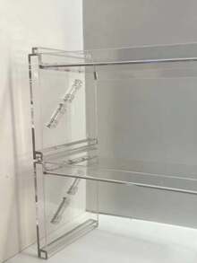 1pc/3pcs Stackable Transparent Acrylic Storage Box Makeup Organizer Display Rack For Lip Gloss, Powder Compact - Multicolor - View 4