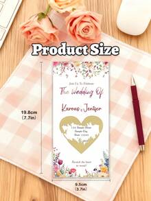 1pc Custom Text Wedding Invite,Personalization Wedding Invitation Scratch Card,Creative Wedding Invitation,Boho Wedding Invite,Wedding Supplies,Personalized Gifts,Customized Christmas Gifts,Christmas - Multicolor - View 6