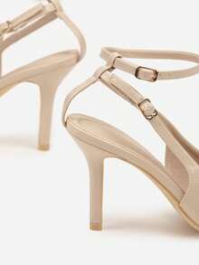 亮面露跟高跟鞋 - 女士优雅派对鞋 - 夏季