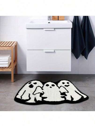 Purchase Halloween-Themed Anti-Slip Bath MATS And Mischievous Ghost Designs - Soft Polyester, Machine Wash, Rectangular Floor MATS For Bathroom, Kitchen And Living Room Decoration, Bathroom MATS