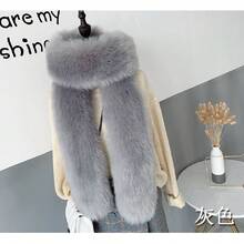 1 Pc Extended Scarf Shawl Fur Scarf Imitation Fox Fur Collar Fur Fake Collar Winter Super Long Fur Scarf - 黑色 - 查看 10