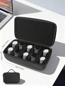 Etui podróżne na zegarek dla mężczyzn z 5 gniazdami, twarde etui na zegarek z miękką poduszką, organizer do przechowywania zegarków, etui ekspozycyjne, pasuje do większości zegarków o przekątnej do 48 mm (5 gniazd), słońce, podróż, fajny powrót do szkoły