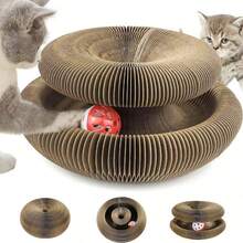 2件装互动猫玩具，带内置魔幻风琴扬声器的猫抓板，有助于缓解猫咪无聊。采用瓦楞纸板制成，可包装和拉伸。 - 彩色 - 查看 7