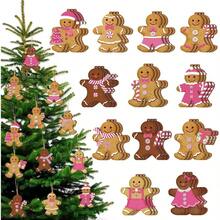 36 Pcs Gingerbread Ornaments Tree Decorations 3 Inch Gingerbread Decorations Wooden Hanging Ornaments Xmas Tree Home Kitchen Holiday Party Decor - Cute Style - View 9
