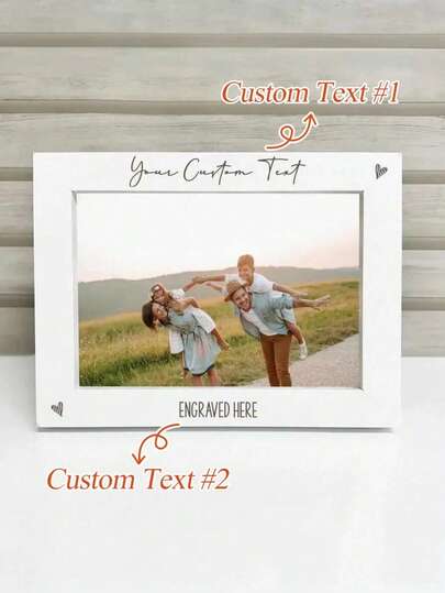 1PC 7-Inch 8-Inch Personalized Wooden Photo Frame, Capable Of Carving Names, Dates, Words To Say To Her, Personalized Home Decoration, And Family Gifts, Perfect For Birthdays, Anniversaries, Wedding Gifts, Bridesmaid Gifts, Groomsman Gifts, 6-Inch Photo Frame, 7-Inch Photo Frame