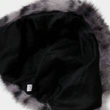 1 Pc New Plush Cute Leopard Print Long Ear Warm Ear Protection Hat With Long Braids Toe Caps - 粉色 - 查看 4