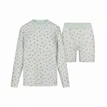 2pcs Women Printed Short Sleeve T-Shirt And Shorts Casual Pajama Set, Winter Clothes - Multicolor - View 5