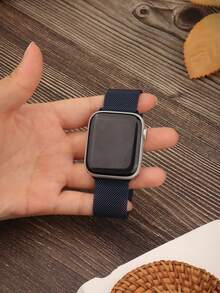 适用于 38mm、40mm、41mm、42mm、44mm、45mm、46mm、49mm 表盘的兼容不锈钢表带，磁吸式表扣，适配 Ultra、SE、11、10、9、8、7、6、5、4、3、2、1 系列手表，男女通用 - 午夜藍 - 查看 4