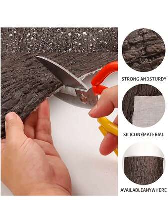 仿真树皮景观管道灯柱墙柱装饰花园家居人造硅胶树皮装饰品