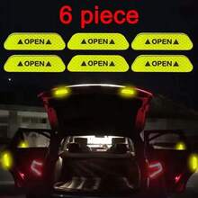 6 piezas Pegatinas reflectantes de advertencia de puerta abierta para automóvil, pegatinas y calcomanías para automóvil, pegatinas reflectantes de advertencia de puerta abierta para automóvil, pegatinas decorativas antiarañazos para parachoques de automóvil, calcomanías de advertencia de 3.6 pulgadas para automóvil, tira protectora reflectante antichoque visible por la noche, pegatinas reflectantes de advertencia de puerta abierta, calcomanías luminosas de decoración de accesorios universales para automóvil, para cualquier vehículo como automóviles, SUV, motocicletas, bicicletas, etc. - Multicolor - Ver 15