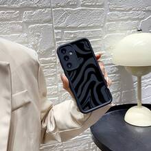 Zebra Striped Black Matte Anti-Drop Shockproof Phone Case Suitable For Samsung A03S A04 A12 A13 A15 A21S A24 A25 A32 A33 A34 A35 A50 A51 A52 A53 A54 A55 A71 S20/FE S21/FE/PLUS/ULTRA S22/PLUS/ULTRA S23/FE/PLUS/ULTRA S24/FE/PLUS/ULTRA - màu đen - Xem 1