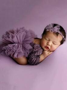 Rekwizyty do fotografii noworodkowej, spódniczka tiulowa dla dziewczynek, prezenty na baby shower