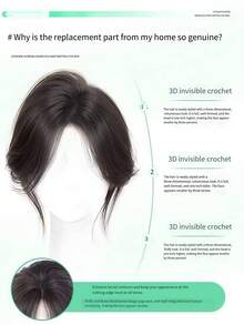 [No Clip Needed] Bangs Hair Topper, Volumizing, Invisible & Seamless, High Crown, Hook And Loop Hair Piece - Multicolor - View 3