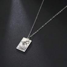 TEAMER Stainless Steel Tarot Cards Necklace Vintage Tarot Jewelry Good Luck Amulet Pendants For Women{Inchcolor_nameinch:InchSilver-THEFOOLinch} - 銀牌-THEFOOL - 查看 6