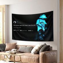 StyleNest Interior -  Ever Since I Was A Jit Timeless Rapper Tweet Tapestry Flag Banner Wall Decor - Bedroom Living Room - 彩色 - 查看 4