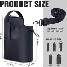 Magnetic Fitness Bag, Unisex, Fitness Accessories, Magnetic Water Bottle Holder With Shoulder Strap, Suitable For Fitness, Travel - Black - View 2