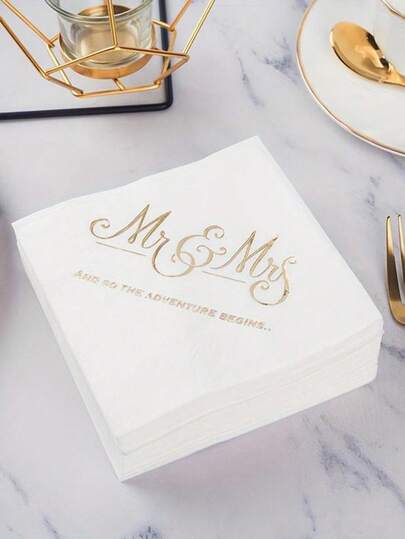 100 piezas Servilletas desechables elegantes y lujosas, adecuadas para restaurantes occidentales, hogar, cocina, hotel, boda, Día de San Valentín, fiesta de cumpleaños, decoración de mesa, suministros para fiestas, suministros para bodas