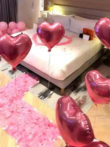 48pcs Proposal Balloon Set, 16" Rose Gold "WILL YOU BE MY GIRLFRIEND" Letter Balloons, 18" Pink Heart Foil Balloons, Pink Latex Balloons For Valentine's Day Party, Anniversary, Proposal Decoration - 彩色 - 查看 4