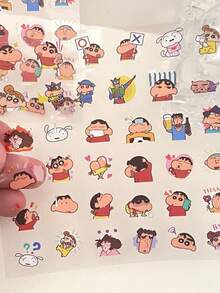 Ins Japanese Crayon Shin-Chan Transparent Sticker Waterproof DIY Student Decorative Water Cup Sticker Mobile Phone Sticker Pen Holder Sticker - Multicolor - View 1