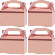 - Paquete de 30 cajas de regalo de verdes, cajas de regalo, cajas de regalo de papel a dos aguas con asas. Perfecto para jardinerapulgares verdes, suministros de decoracin de y - Oro rosa (paquete de 30) - Ver 2