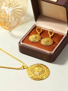 Juego de joyería de 3 piezas con hojas geométricas de zirconia microincrustada en estilo vintage, adecuado para uso diario, fiestas y regalos de festivales