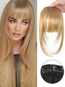 合成刘海自然额头假发棕黑色刘海夹式假发女连体真人卡通刘海隐形假发 - 彩色 - 查看 11