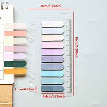 200 ملاحظات لاصقة شبه شفافة متدرجة اللون من نوع واحد يمكن استخدامها لتمييز الكتب المدرسية وتصنيف مستلزمات المكتب. وهي مناسبة لتدوين الملاحظات والفهرسة