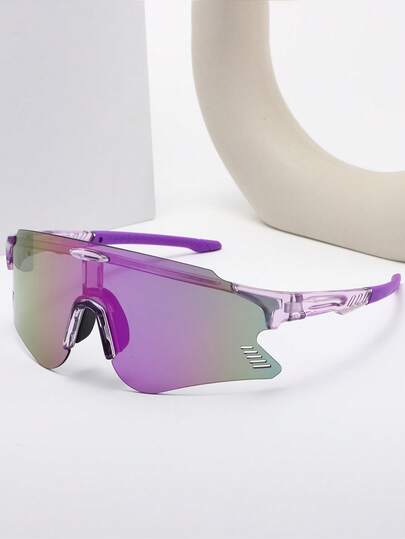 1pc New Outdoor Large Frame Solid Color Windproof Dustproof Cycling Eyeglasses