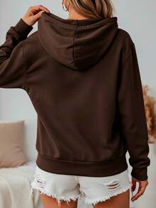 Kit Of 2 Hooded Sweatshirts, Casual Basic Style, Unisex Winter Set - - Chocolate/Chocolate - View 4