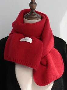 Solid Color Knitted Wool Scarf In Autumn And Winter - Cashmere Anti-Censored Scarf-Suitable For Students Outdoor Cycling - Warm - Cold And Anti-Freeze Scarf - Multicolor - View 20