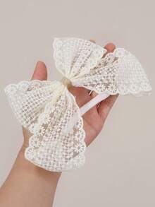 2pcs Beige Tulle Bow Headband,Flowers Hair Band,Comfortable And Breathable Hair Accessories For Baby Infant Newborn Daily Use Gifts