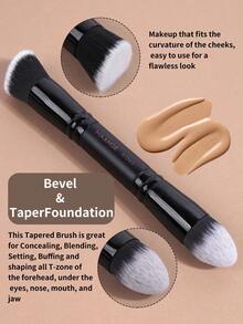 MAANGE 4/8/12pcs Professional Efficient Makeup Brush Set, Includes Foundation Brush, Blush Brush, Powder Brush, Contour Brush, Highlighter Brush, Eye Shadow Brush, Concealer Brush, Face Brush. Soft And Comfortable, Suitable For Home Or Travel. The Foundation Brush Is Ideal For Liquid Foundation, A Great Gift For Women And Girls. The Set Includes: Foundation Brush, Concealer Brush, Blush Brush, Contour Brush, Blush Brush, Bronzer Brush, Powder Brush, Etc. - Black - View 12