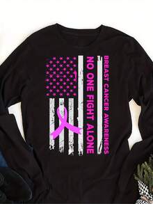 Breast Cancer Awareness Long Sve T-Shirt, In October We Wear Pink Uni Long Sve Shirt, Cancer Port Shirt, Fight Cancer Shirt - 款式8 - 查看 1