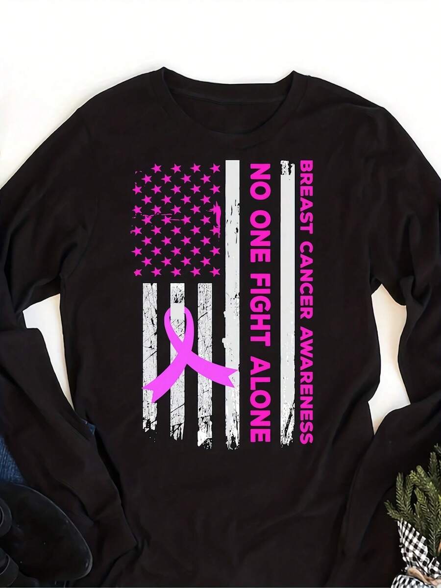 Breast Cancer Awareness Long Sve T-Shirt, In October We Wear Pink Uni Long Sve Shirt, Cancer Port Shirt, Fight Cancer Shirt - 款式8 - 查看 1