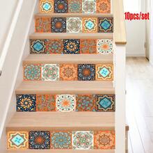 10 Peças Papel de Parede Autoadesivo Impermeável de Estilo Mexicano, Adequado para Cozinha à Prova de Óleo e Resistente à Água, Papel Adesivo Fosco Ideal para Salas de Estar, Quartos, Backsplash de Cozinha, Banheiros, Corredores, Escritórios, Acentos de Escada e Decoração de Ambientes (Observação: Este é Papel Adesivo Decorativo, Não Azulejos Reais).