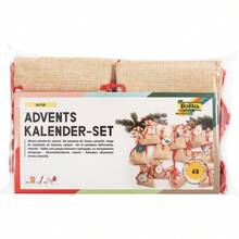 folia 63121 Adventskalender mit Jute-Stoffbeuteln 2 lang, 24 Beutel von 10 x 13 cm und 24 Nummernetiketten für kleinen Überraschungen des Advents - außergewöhnliche Weihnachtsverkäufe