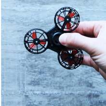 Spinner Volador con Luces LED Recargable – Juguete Giratorio Volador F1+ Antiestrés para Niños y Adultos - Negro - Ver 1