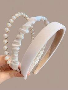 3pcs Women Hair Accessories Headbands, Summer Stylish Hair Hoops, Headwraps Ladies,Hairband,Hairband,Hair Hoop - 白色 - 查看 2