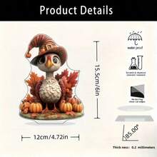 1 set Statue plate en acrylique 2D de dinde avec éléments de citrouille, style bohème - Décoration de bureau thème amitié convenant à diverses pièces, collection automne, cadeau idéal pour la Thanksgiving pour la famille, les amis, les partenaires - Aucune alimentation électrique requise
