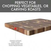 Acacia End Grain Reversible Butcher Block Cutting Board 11.8 X 16.14 HeavyDuty Wood Chopping Board With Recessed Finger Grips For Kitchen Food Preparation Serving Platters And Durable Daily Use In Home And Professional Culinary Settings - 金合歡木 - 查看 5