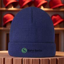 S-Bahn-Berlin Lightweight Warm Beanie - Elastic And Soft Acrylic, Vivid Green And Black Design With 'Bahns-Berlin' Logo, Perfect For Skateboarding, Outdoor Activities, And Urban Street Style, Machine Washable, Winter Headwear| Fashion Beanie| Comfortable Fit, Beanie, Hat, Suitable For Women's Christian Message, Duckduckgo, Benelli, Gojek - Đỏ - Xem 3