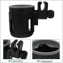 Portavasos para Carro sostenedor de Botella portavasos para Bebidas Accesorios para carriola Accesorio para Cochecito Estante para Bebidas Universal Porta biberones AbS Black - 1 - Ver 4