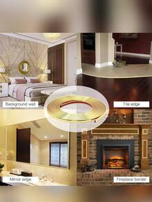 [Waterproof Metal Texture Strip] Self-Adhesive Waterproof Metal Texture Strip | Seam Decorative Wall Cloth Edge, Door And Window Edge Line, Waist Line, Kick Line, Kitchen Bathroom Countertop Gap, Cabinet Frame Beautification, Ceiling Corner Line