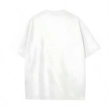 Women's Cotton STAY WILD T-Shirt, Women's Christmas 220g Heavy Cotton T-Shirt (1 PC)220g High-Quality Pure Cotton T-Shirt With Minimalist Printing, Soft And Breathable Fabric, Comfortable And Loose, Suitable For All Day Wear, Suitable For Office Casual Wear, Spring And Summer Daily Appearance, Elegant And Youthful Design Ropa De Hombre - 白色 - 查看 2