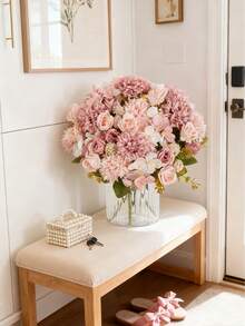 1/80PCS Artificial Flowers- Silk Roses,Hydrangea,Fake Plants, Home, Dining Room, Living Room, Outdoor Garden Decoration,Mother's Day Gifts, Birthday Gifts, Graduation Season Gifts,Wedding Season, The Art Of Inserting Flowers, Photography Props, Flower Wall, Flower Wreath, Bridal Bouquet, Wedding Decoration, DIY Flower Wreath Materials, Birthday Party Decoration Materials, Home Decoration Accessories, Valentine's Day. - Sand Red - View 5