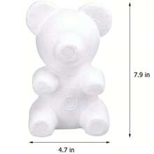 1/2个白色泡沫熊模具，可用于制作泡沫玫瑰DIY熊、婚礼花卉、婚礼派对装饰、餐桌装饰品、派对礼物装饰品、圣诞装饰品、DIY圣诞礼物。 - 彩色 - 查看 3